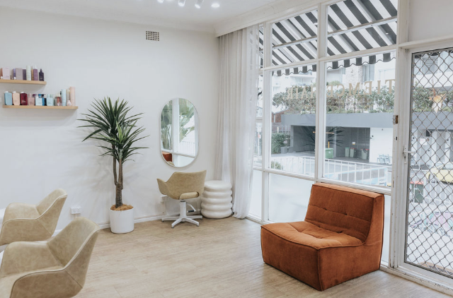 Light-filled interior at Tiemce Hair Cronulla